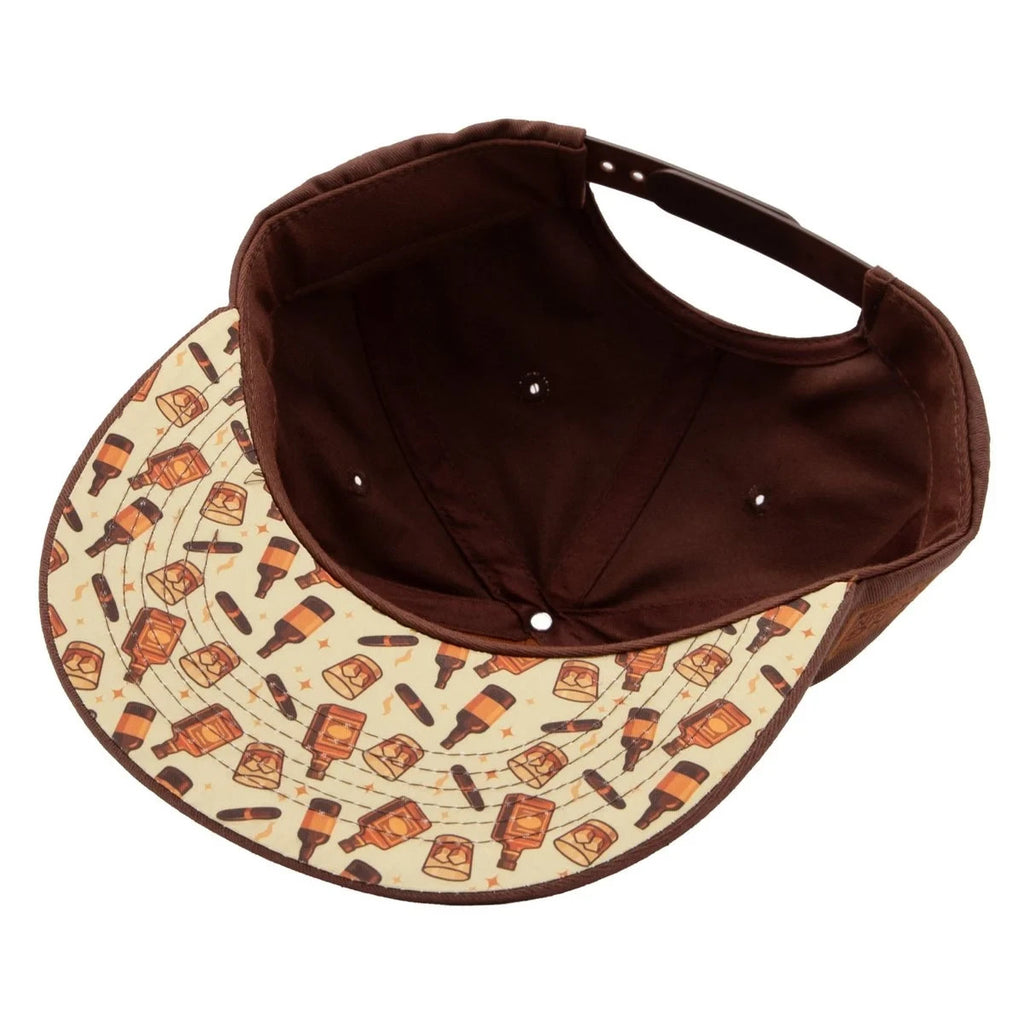 King Kerosin Flat Brim Cap Sponsored by Whiskey Braun Snapback 3D Stickerei