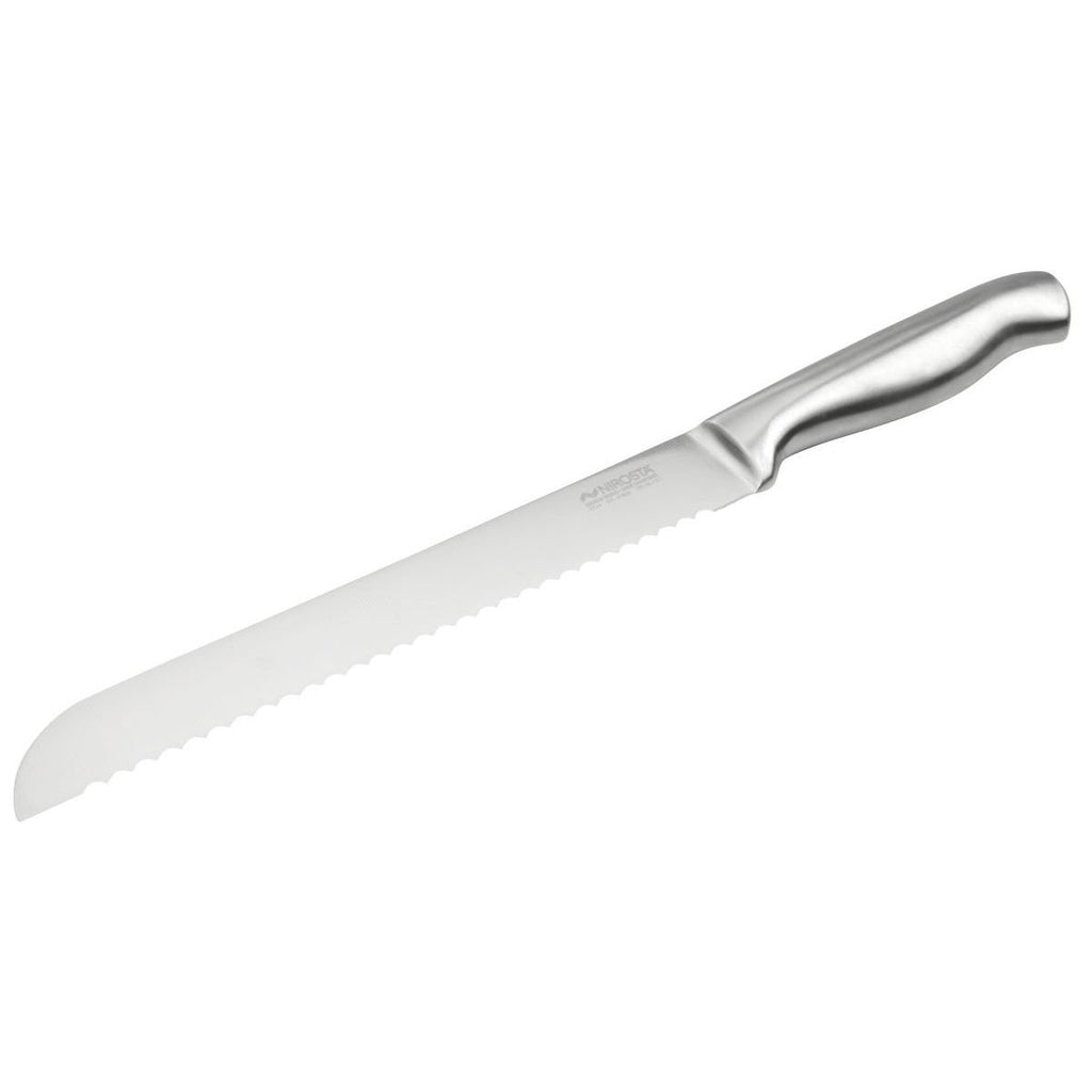 Nirosta Brotmesser 33,5 cm Edelstahl 20 cm Klinge Wellenschliff Küchenmesser