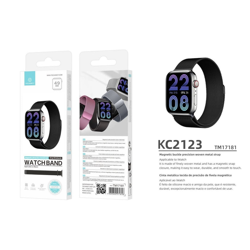 Magnetisches Metallarmband Schwarz – Ersatzarmband kompatibel mit Apple Watch 49