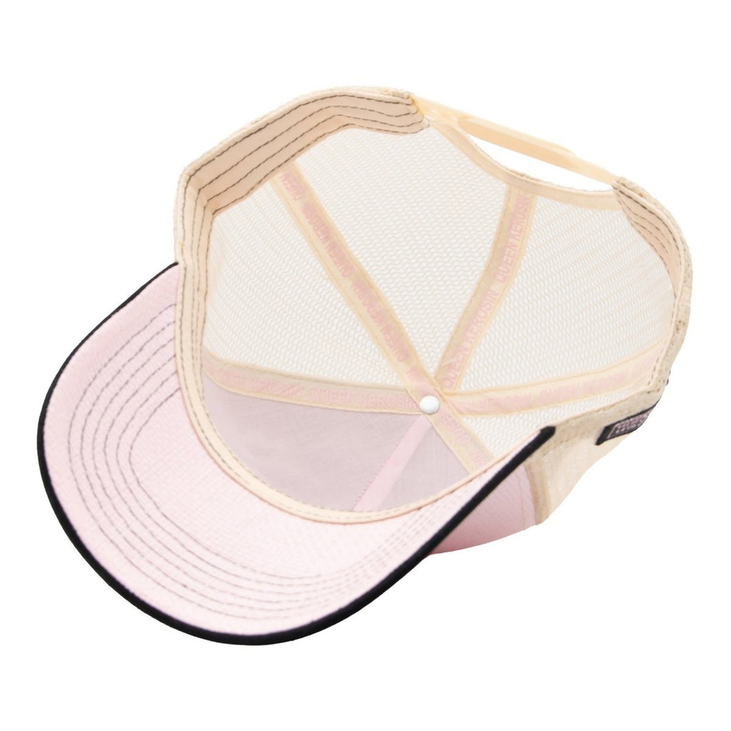 Queen Kerosin Trucker Cap Racing Queen Rosa Damen Snapback Papierstroh Mesh