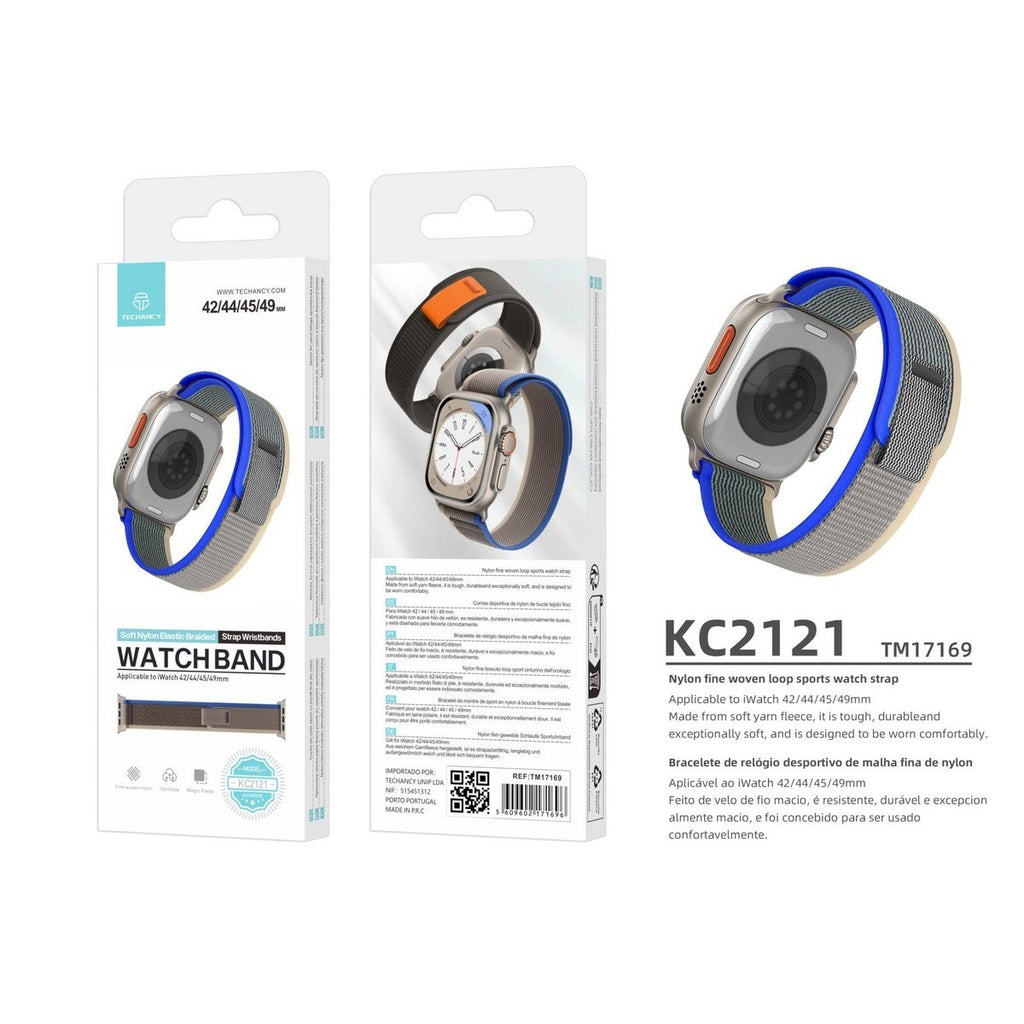Techancy KC2121 Nylon Sportarmband Schwarz Apple Watch 42/44/45/49 mm