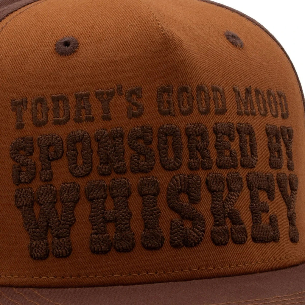 King Kerosin Flat Brim Cap Sponsored by Whiskey Braun Snapback 3D Stickerei