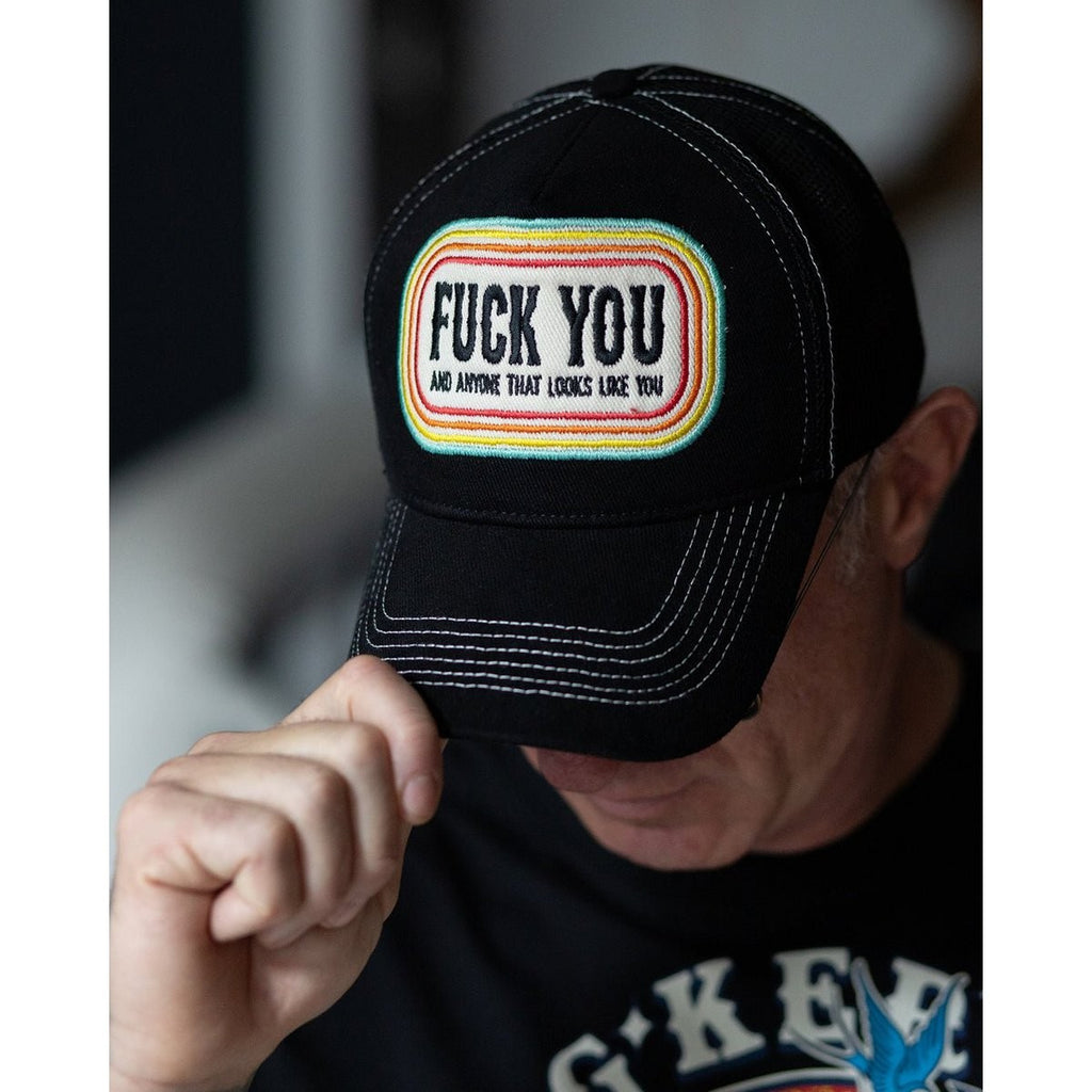 King Kerosin Trucker Cap Fick Dich Statement Patch Mesh Snapback Retro