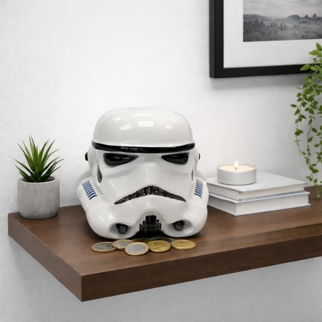 Original Stormtrooper Spardose Helm Star Wars offiziell lizenziert Weiß