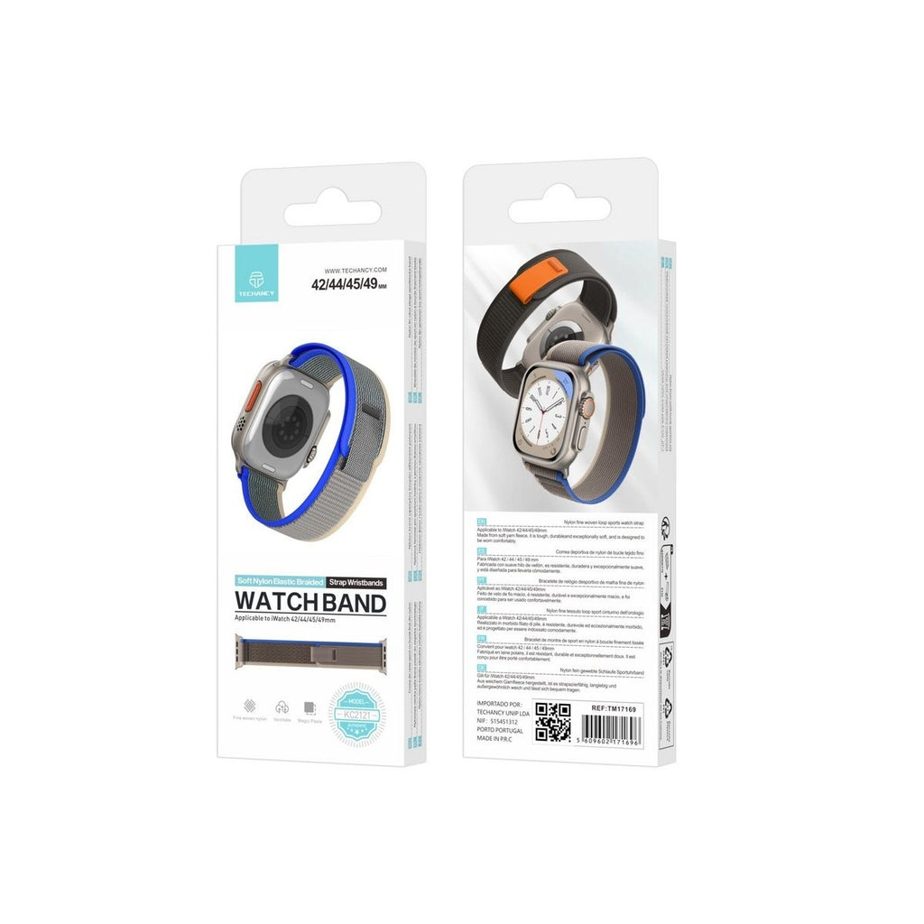 Techancy KC2121 Nylon Sportarmband Schwarz Apple Watch 42/44/45/49 mm