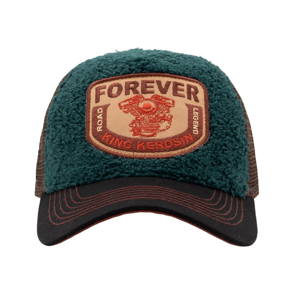 King Kerosin Trucker Cap Road Legend Sherpa Teddy Mesh Snapback Motorrad