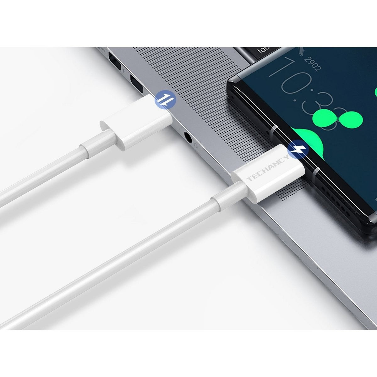 Techancy USB-C Kabel 1,2m 5A PD 18W Schnellladen Datenkabel USB-C auf USB-C