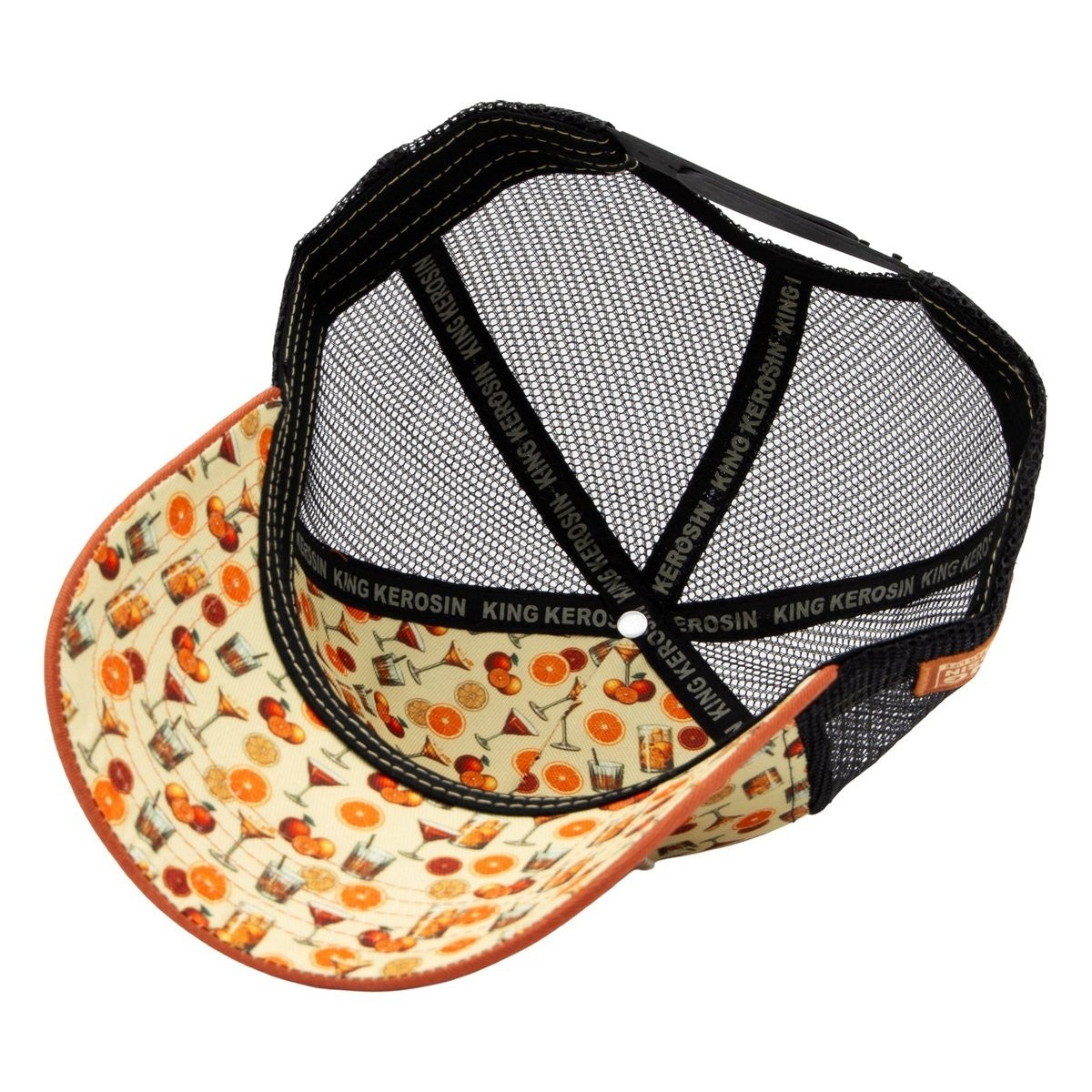 King Kerosin Trucker Cap Drink Hard Party Hard Gelb Cocktail Snapback