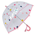 Juleeze Kinderregenschirm Punkte Rosa Ø 65 cm Transparent Kinderschirm