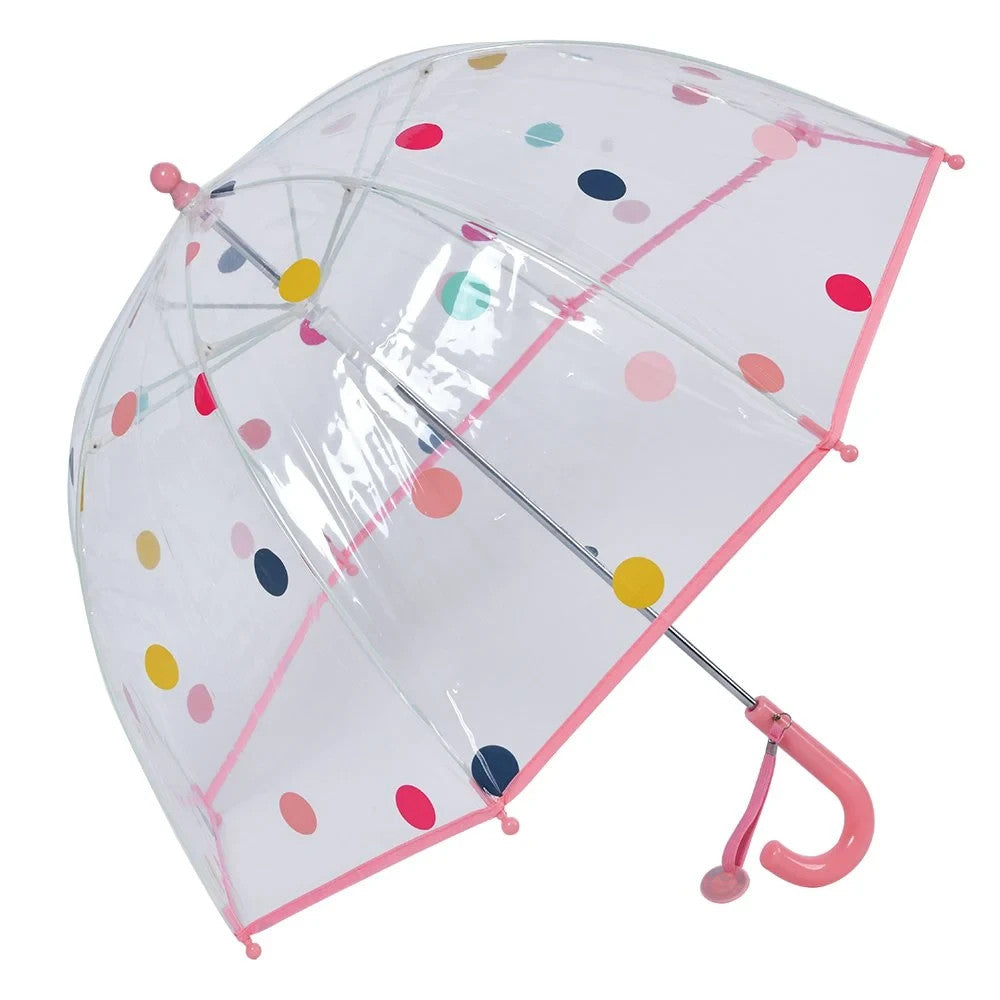 Juleeze Kinderregenschirm Punkte Rosa Ø 65 cm Transparent Kinderschirm