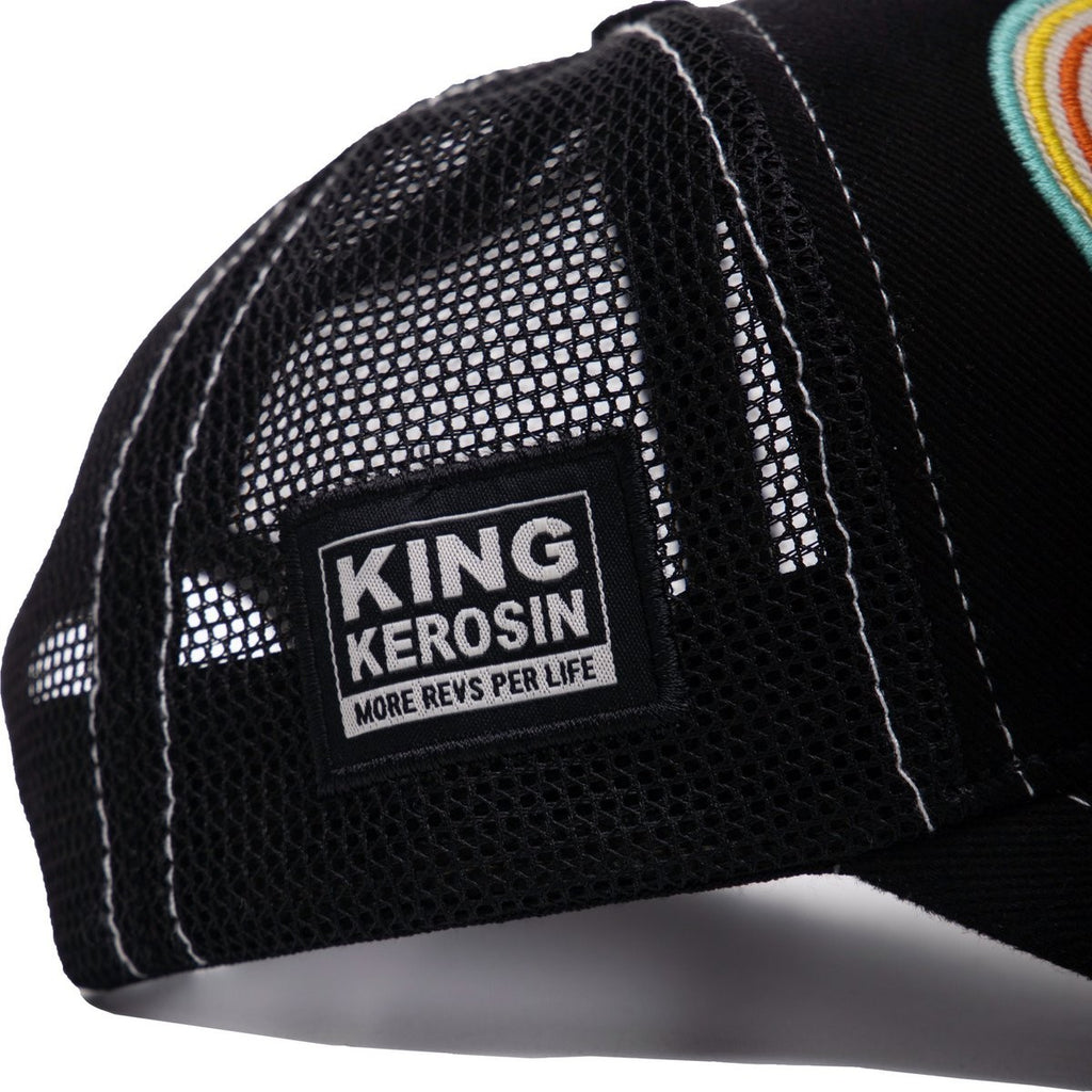 King Kerosin Trucker Cap Fick Dich Statement Patch Mesh Snapback Retro