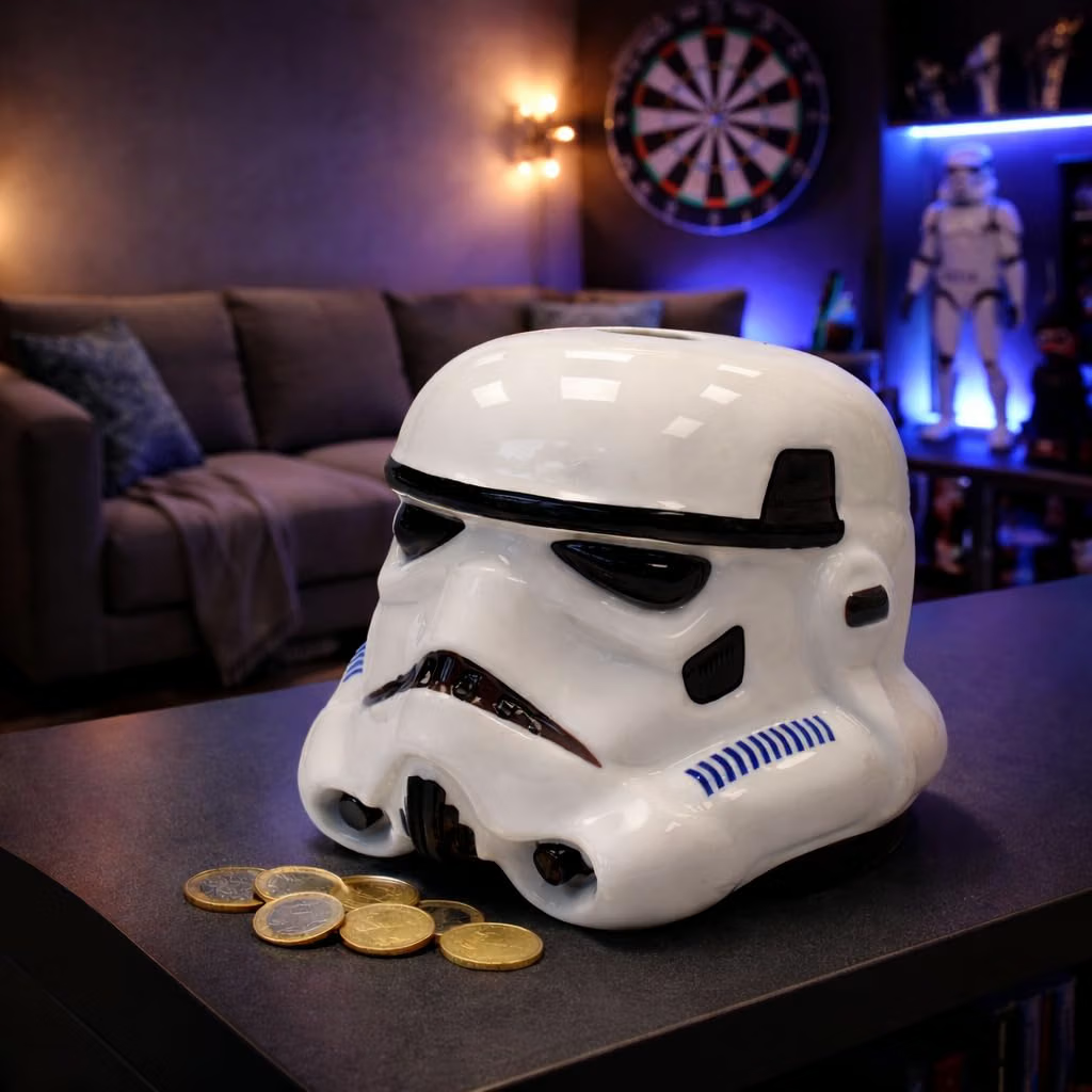 Original Stormtrooper Spardose Helm Star Wars offiziell lizenziert Weiß
