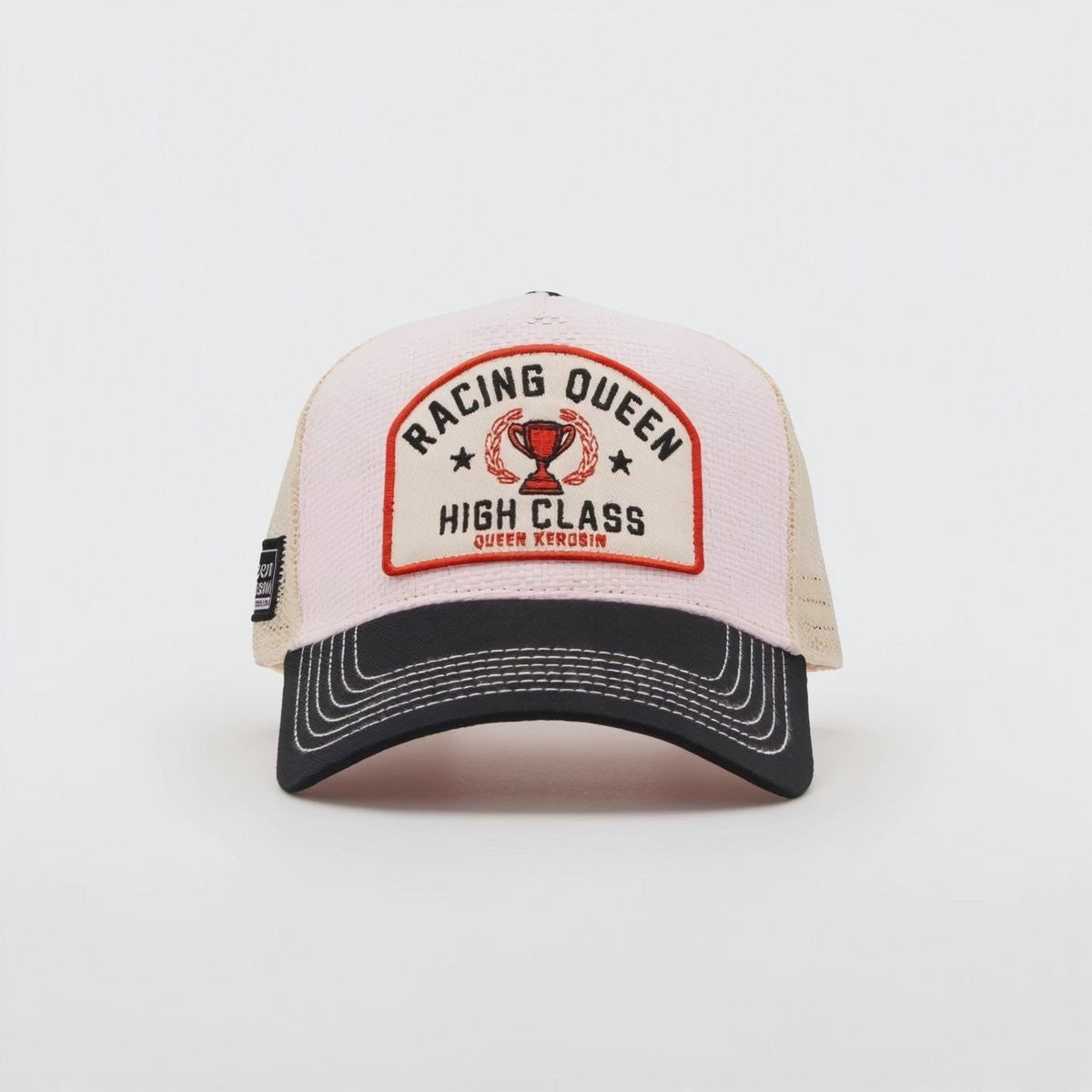 Queen Kerosin Trucker Cap Racing Queen Rosa Damen Snapback Papierstroh Mesh