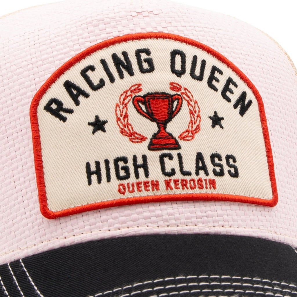 Queen Kerosin Trucker Cap Racing Queen Rosa Damen Snapback Papierstroh Mesh