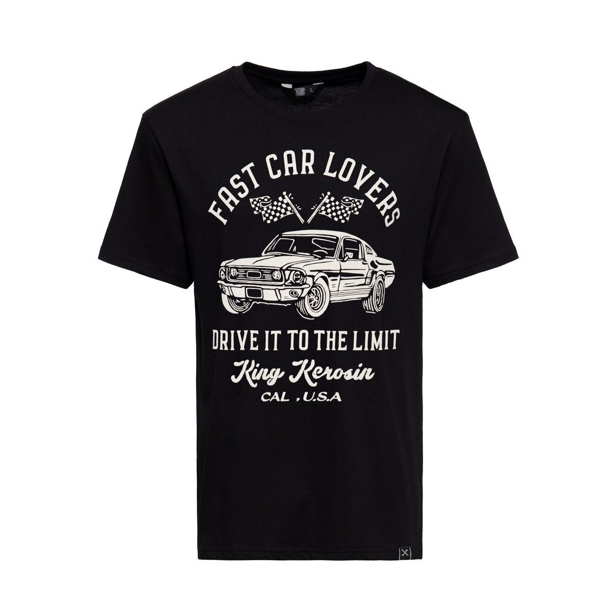 King Kerosin T-Shirt Drive It To The Limit Muscle Car Racing Schwarz