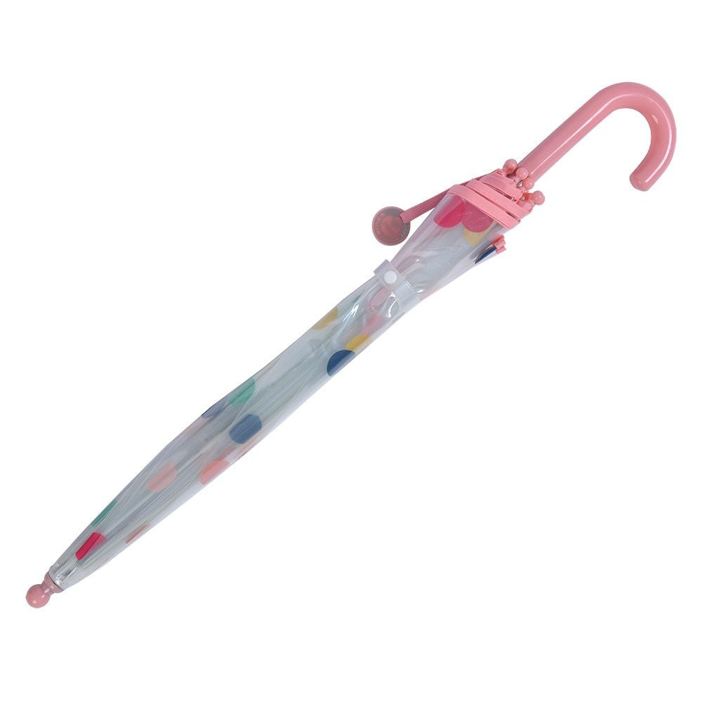 Juleeze Kinderregenschirm Punkte Rosa Ø 65 cm Transparent Kinderschirm