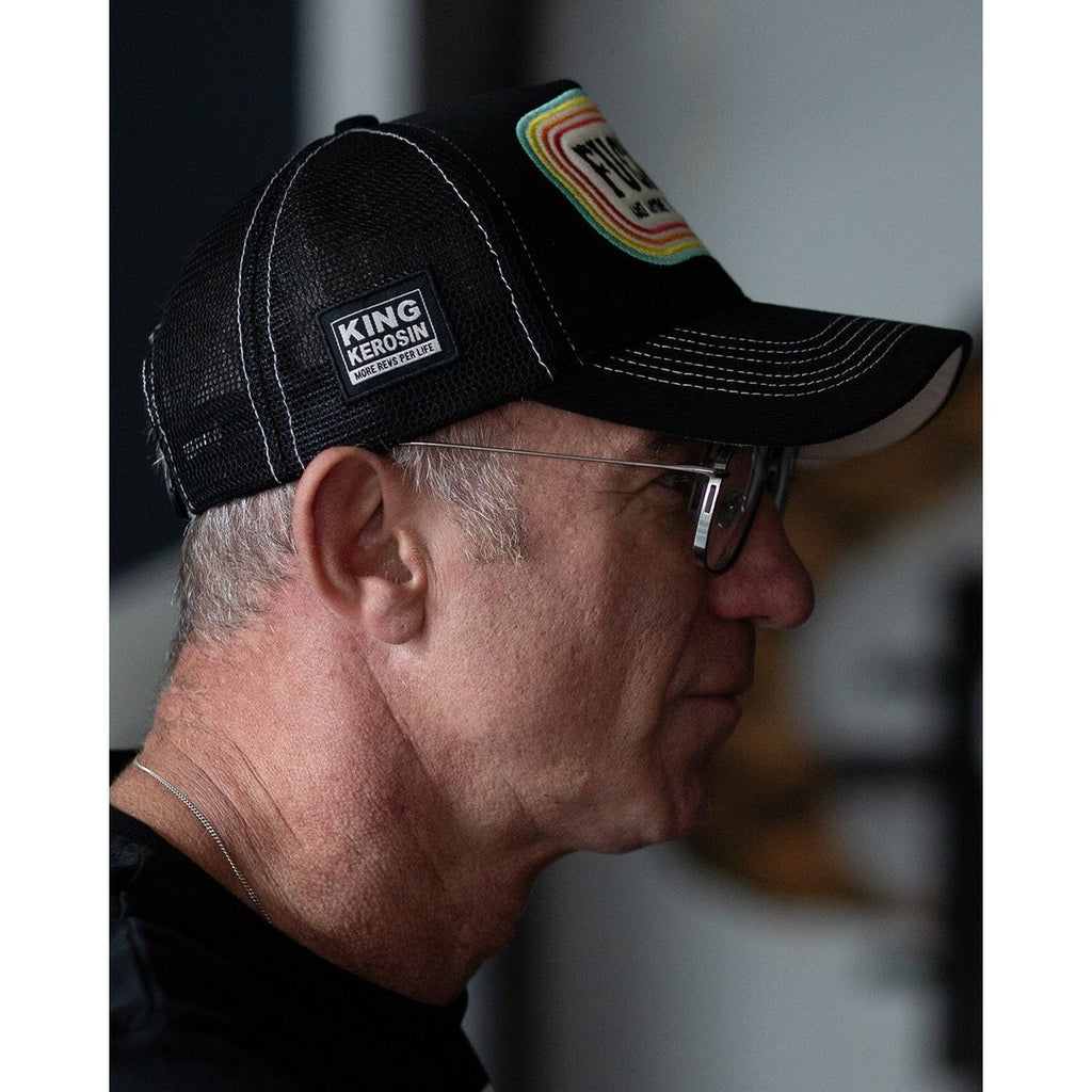 King Kerosin Trucker Cap Fick Dich Statement Patch Mesh Snapback Retro