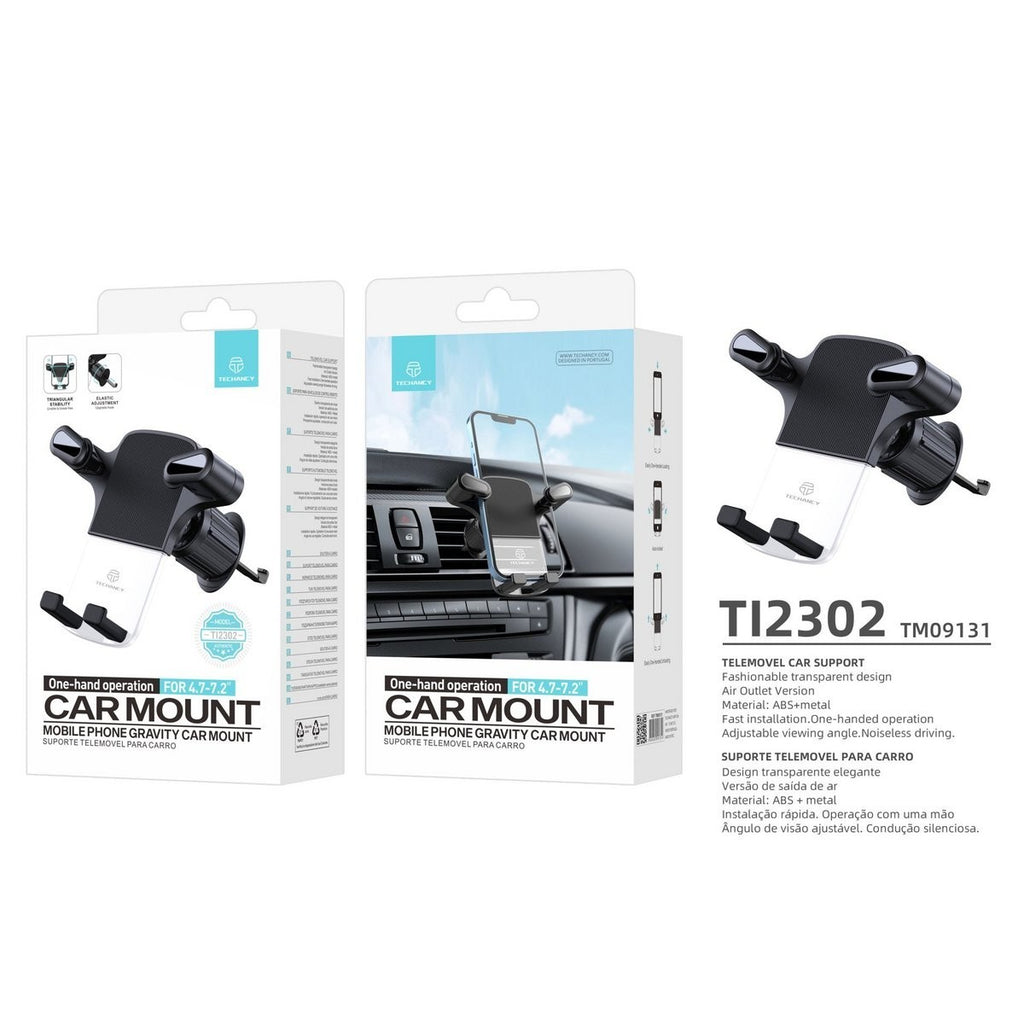 Techancy TI2302 Auto Handyhalterung 4,7–7,2 Zoll 360° Lüftung Schwarz