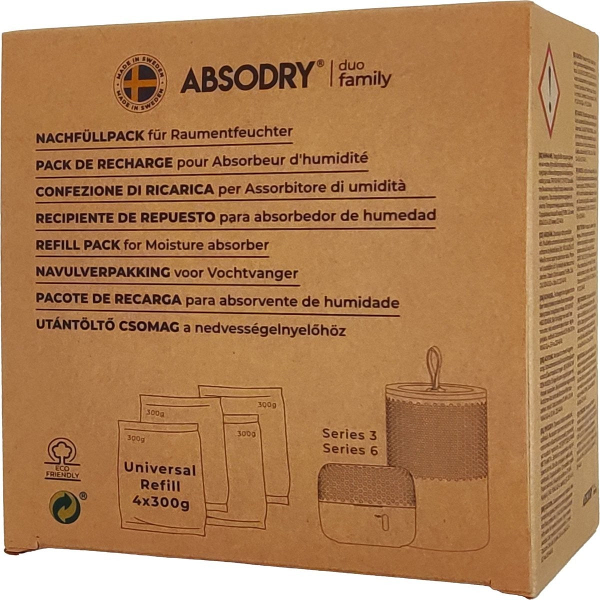 Absodry Duo Family Nachfüllpack 4 x 300 g Refill für 3er und 6er Serie