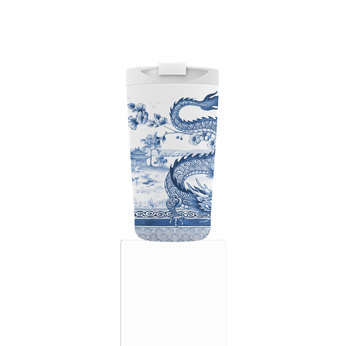 IZY Delfts Blue Thermobecher 350 ml Vakuum Isolierbecher Blau Weiß Holland