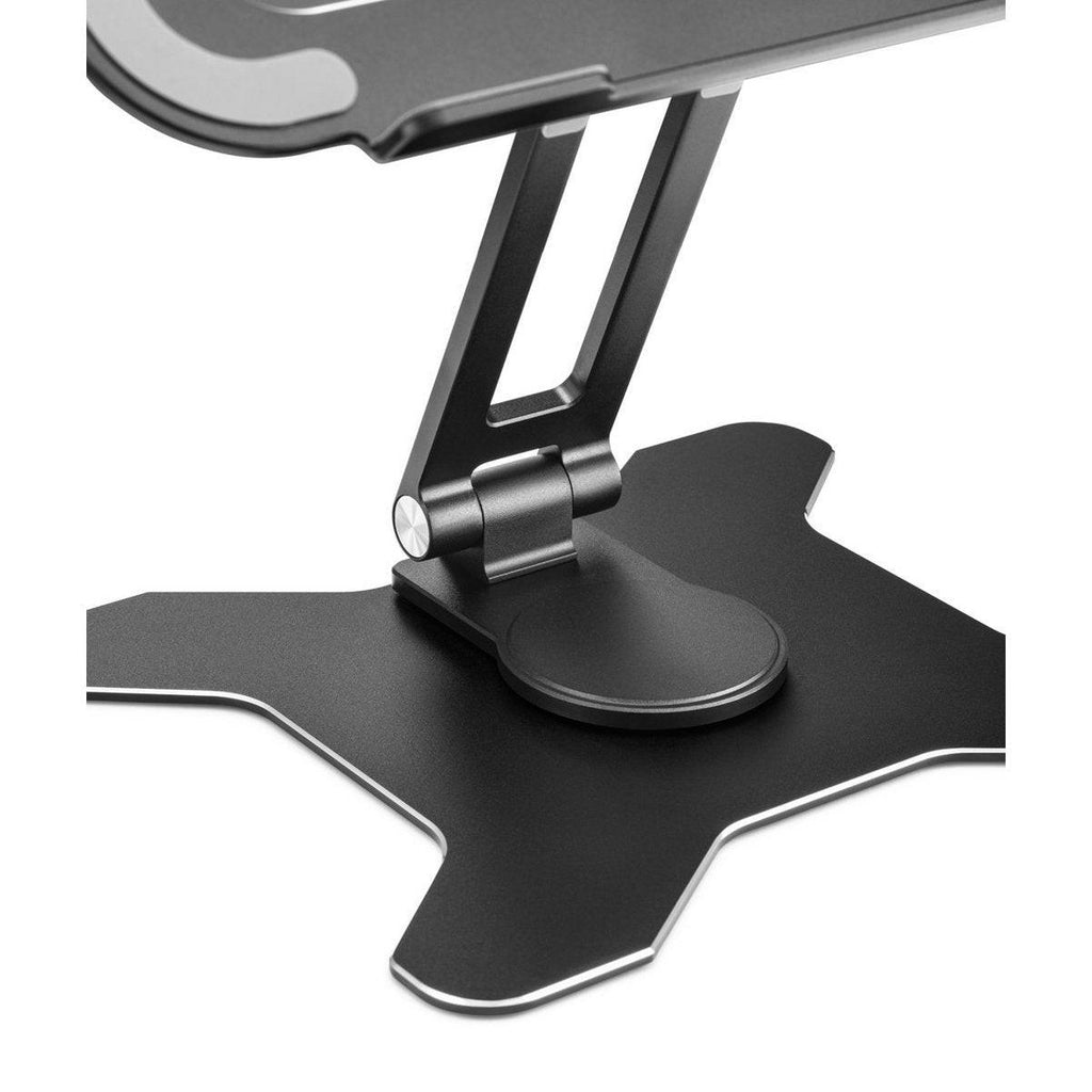 Drehbarer Laptopständer 360° – höhenverstellbarer Aluminium Laptophalter, faltbar & ergonomisch, für 11–16 Zoll Laptops, Grau.