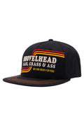 King Kerosin Flat Brim Cap Shovelhead Schwarz Snapback 3D Stickerei Retro