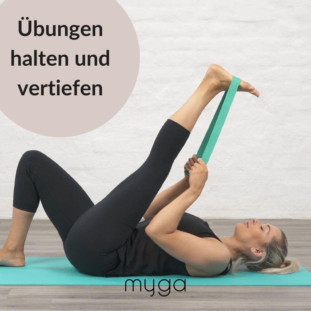 Myga Yoga-Starter-Set – Yogamatte, Yoga-Blöck Ziegel & Metall D-Ring Yoga-Gurt – Starter Kit für Anfänger ideal für Pilates, Yoga, Dehnung, Gesundheit & Fitness