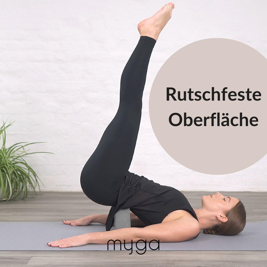 Myga Yoga-Starter-Set – Yogamatte, Yoga-Blöck Ziegel & Metall D-Ring Yoga-Gurt – Starter Kit für Anfänger ideal für Pilates, Yoga, Dehnung, Gesundheit & Fitness