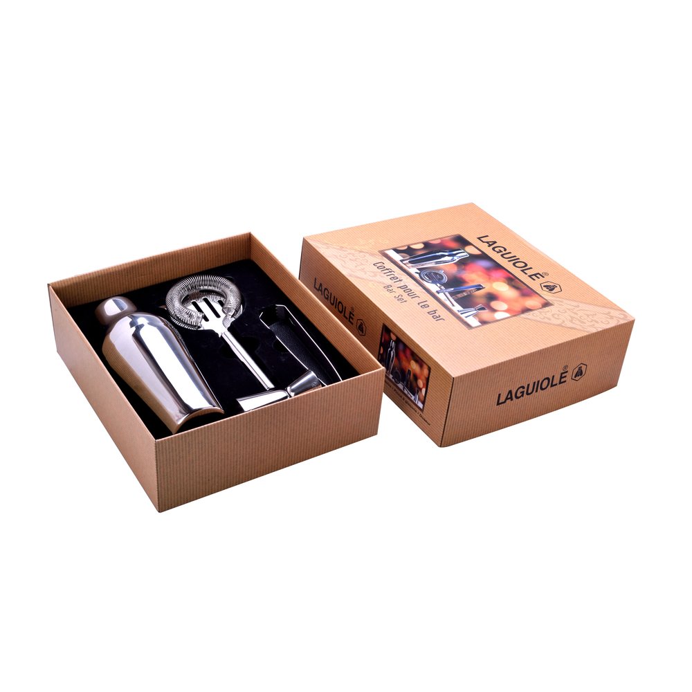Laguiole Cocktailset 4-teilig Edelstahl Bar Set Cocktail Zubehör Geschenk