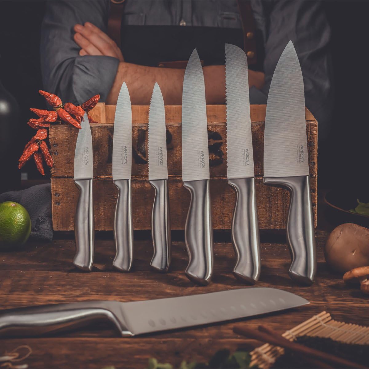 Nirosta Star Kochmesser 33 cm Edelstahl Küchenmesser Klinge 20 cm