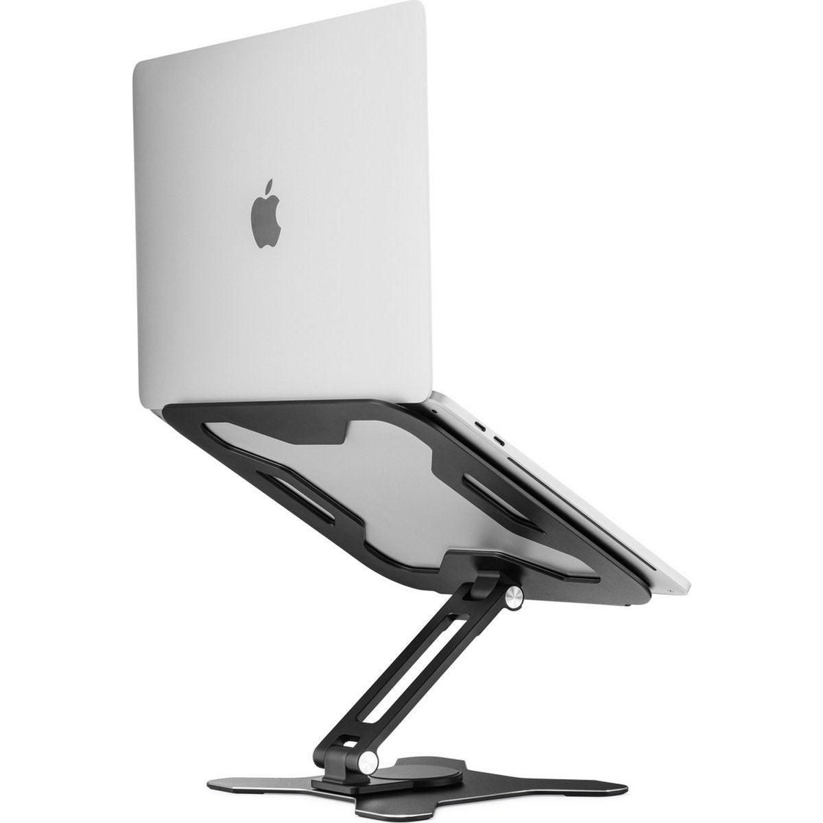 Drehbarer Laptopständer 360° – höhenverstellbarer Aluminium Laptophalter, faltbar & ergonomisch, für 11–16 Zoll Laptops, Grau.