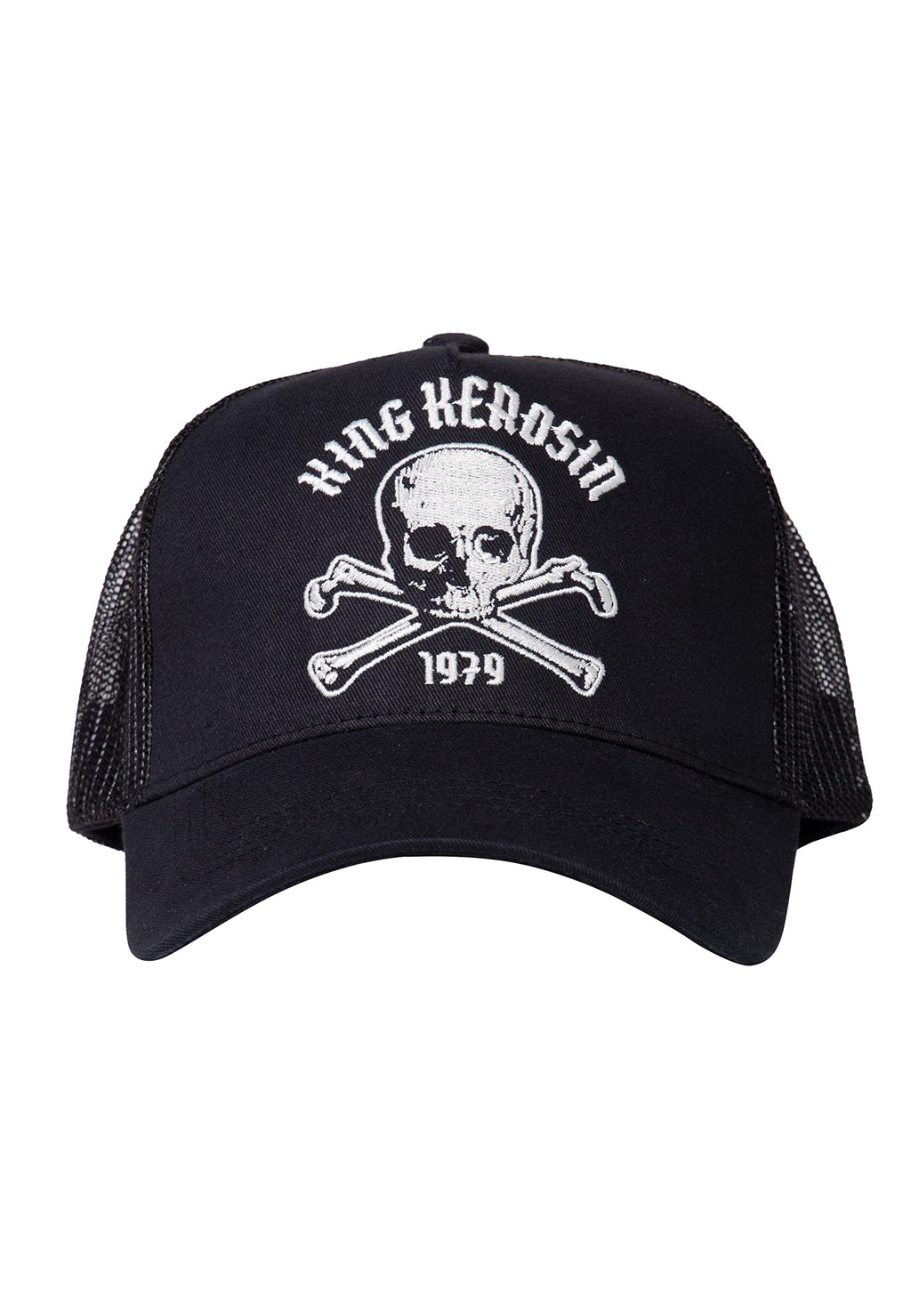 King Kerosin Herren Trucker Cap Frontstickerei Mesh Motorcycle Skull Totenkopf Snapback 1979