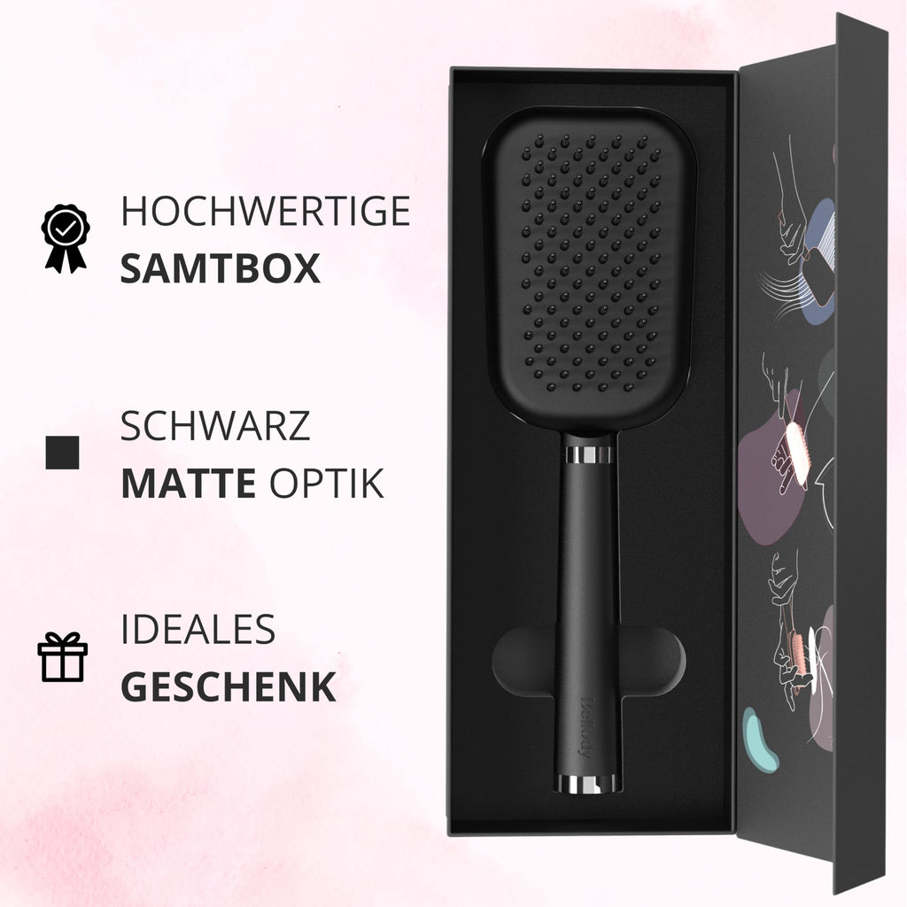 Bellody Haarbürste Selbstreinigend Classic Black Nylonborsten Soft-Touch