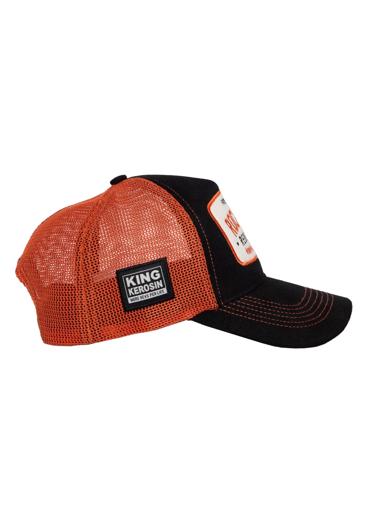 King Kerosin Herren Trucker Cap Mit Mesh-Netz Baseball Cap Kappe Baseballkappe Basecap Verstellbar Snapback 50S Retro Vintage Rockabilly Headwear Motorcycle Rockwear Meshcap Forever Rock'n'roll