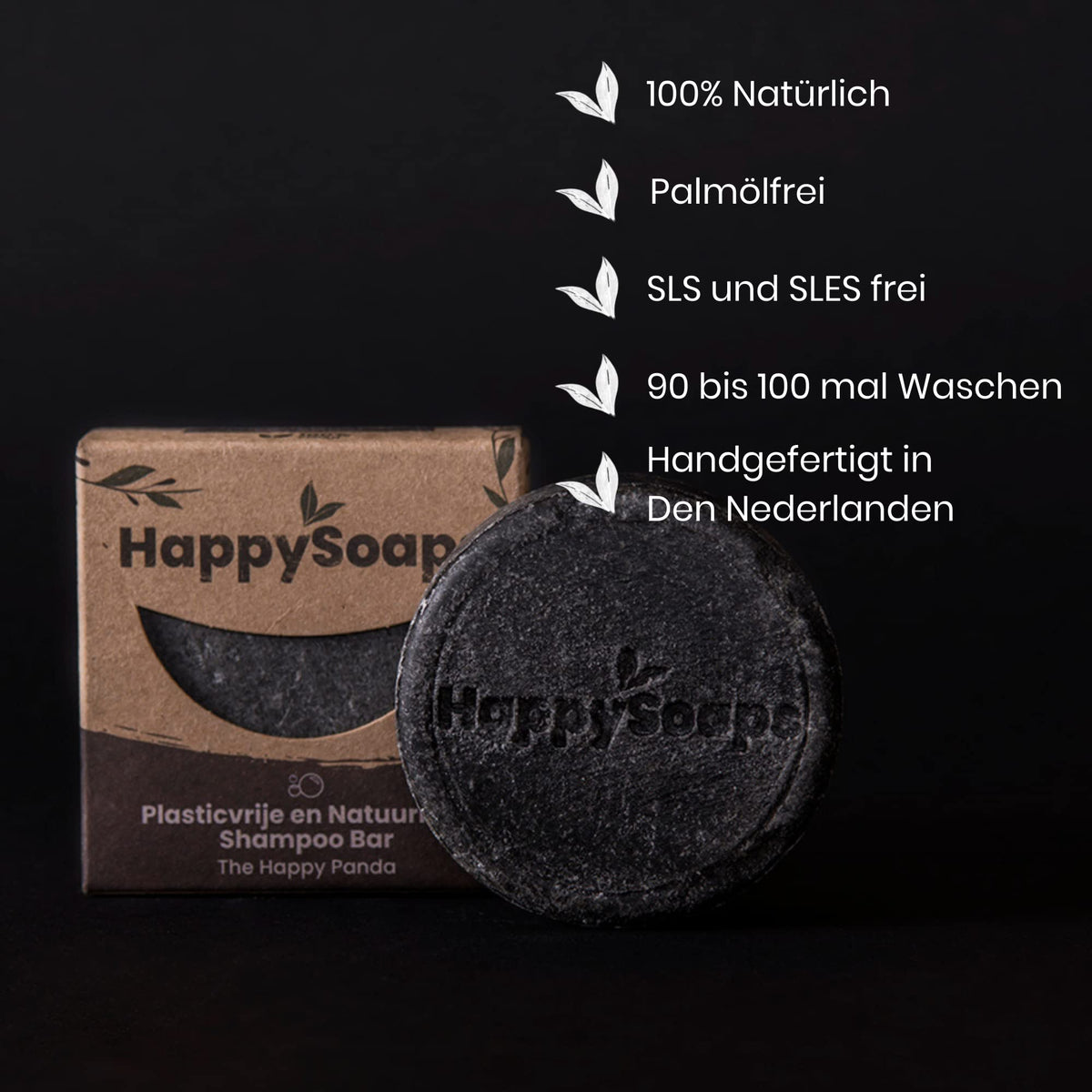 HappySoaps Shampoo Bar Charming Charcoal & Sweet Sandal 70 g Detox Haarpflege