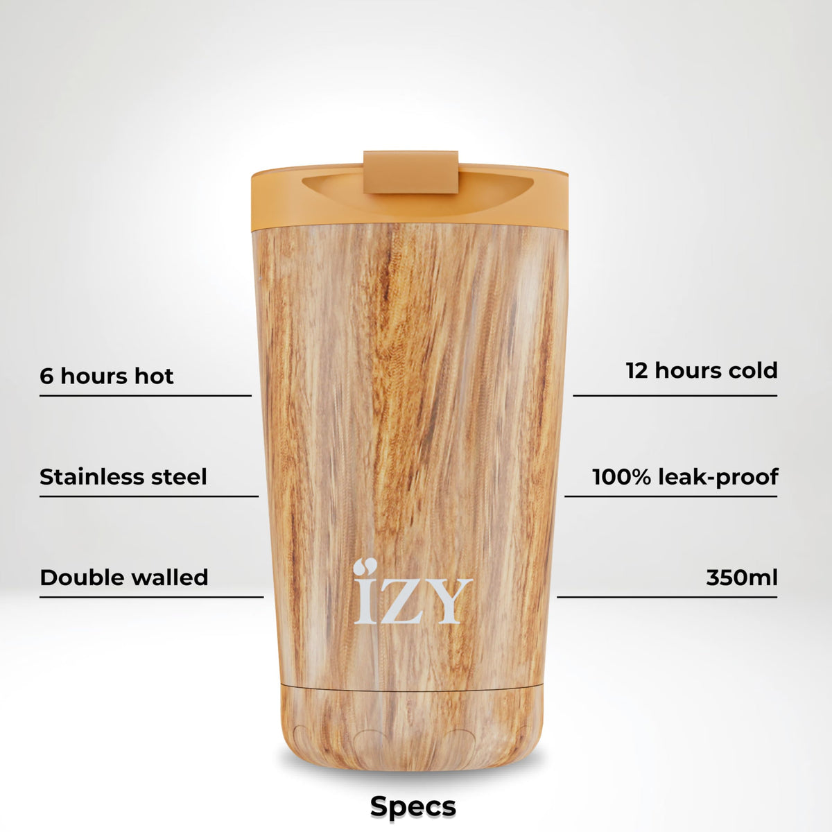 IZY Thermobecher - Kaffeebecher to Go 350ml - Thermoskanne für unterwegs - Becher mit Deckel - Teetasse aus Edelstahl - BPA-frei