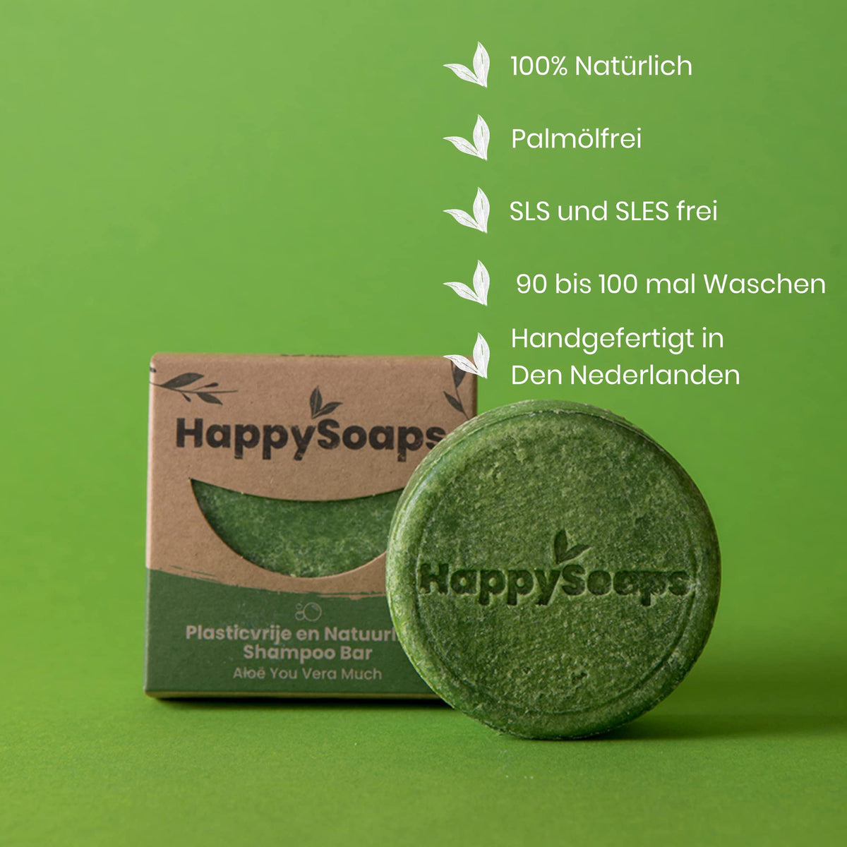 HappySoaps Shampoo Bar Aloe You Vera Much 70 g Aloe Vera für alle Haartypen