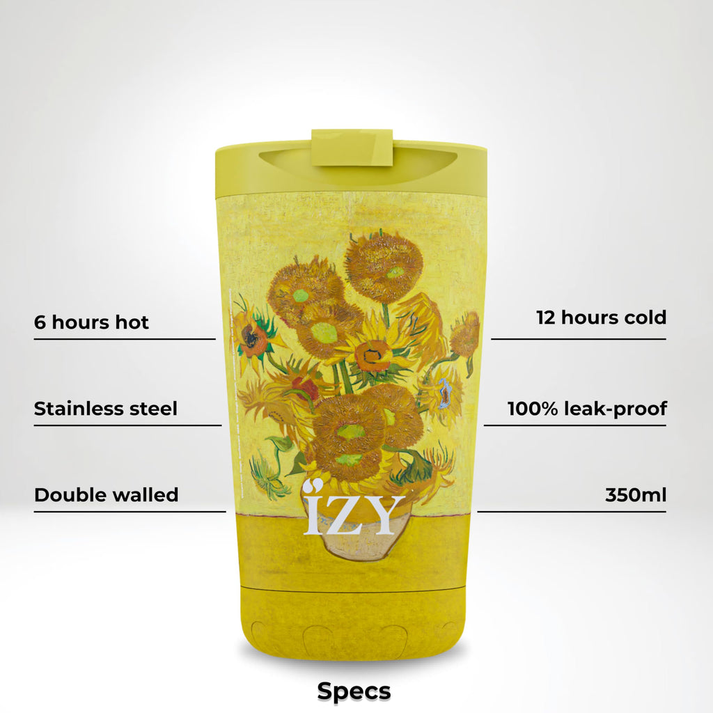 IZY Thermobecher - Kaffeebecher to Go 350ml - Thermoskanne für unterwegs - Becher mit Deckel - Teetasse aus Edelstahl - BPA-frei