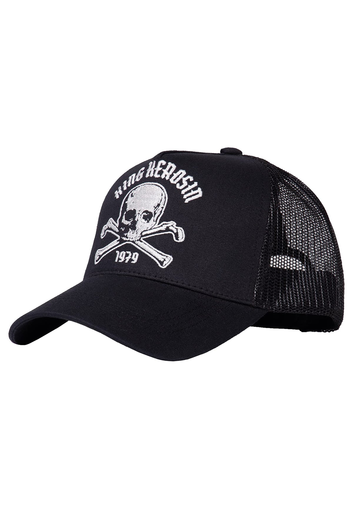 King Kerosin Herren Trucker Cap Frontstickerei Mesh Motorcycle Skull Totenkopf Snapback 1979