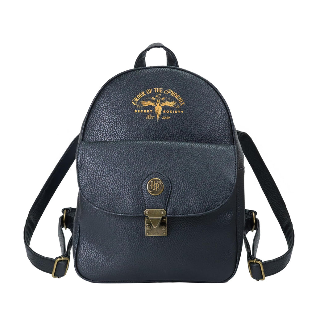 Harry Potter Rucksack Orden des Phönix Schwarz Gold Lederoptik Fanartikel