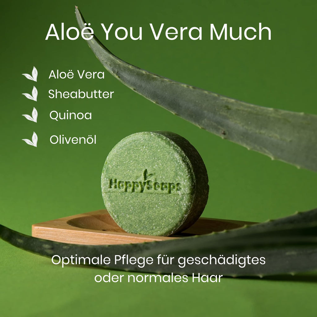 HappySoaps Shampoo Bar Aloe You Vera Much 70 g Aloe Vera für alle Haartypen