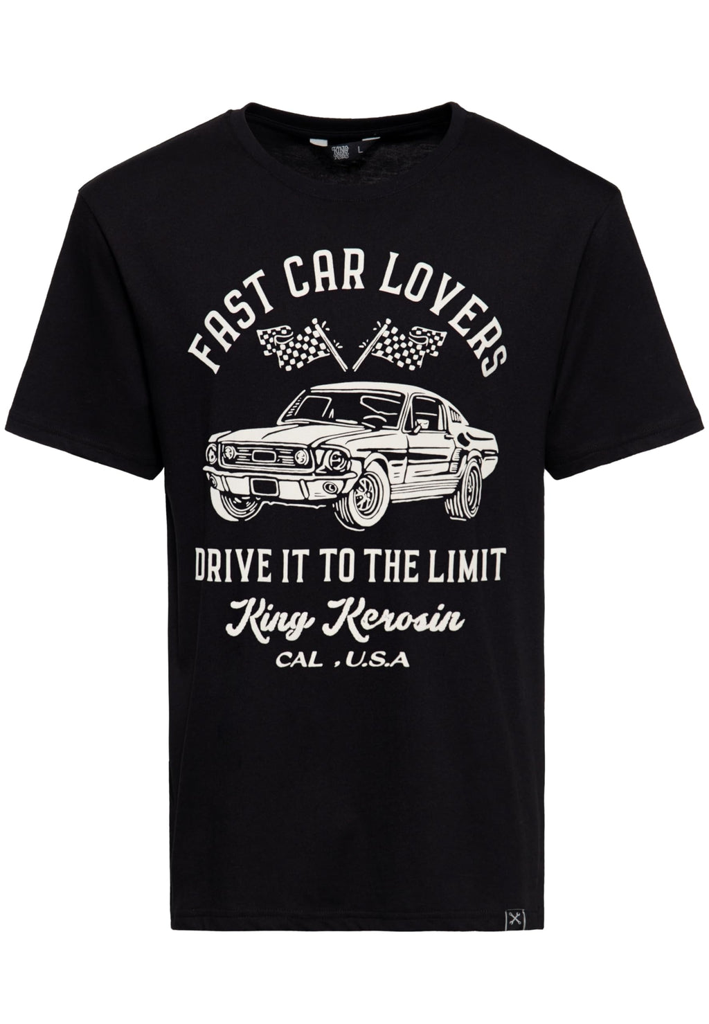 King Kerosin T-Shirt Drive It To The Limit Muscle Car Racing Schwarz S-5XL
