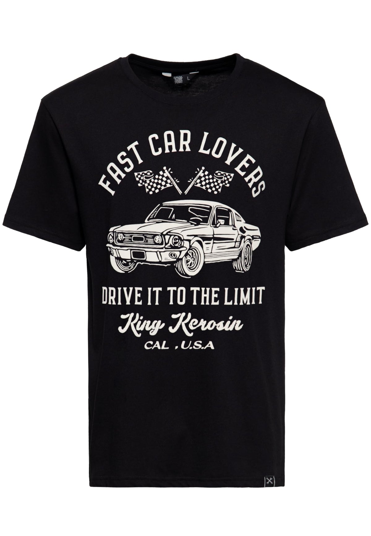 King Kerosin T-Shirt Drive It To The Limit Muscle Car Racing Schwarz S-5XL