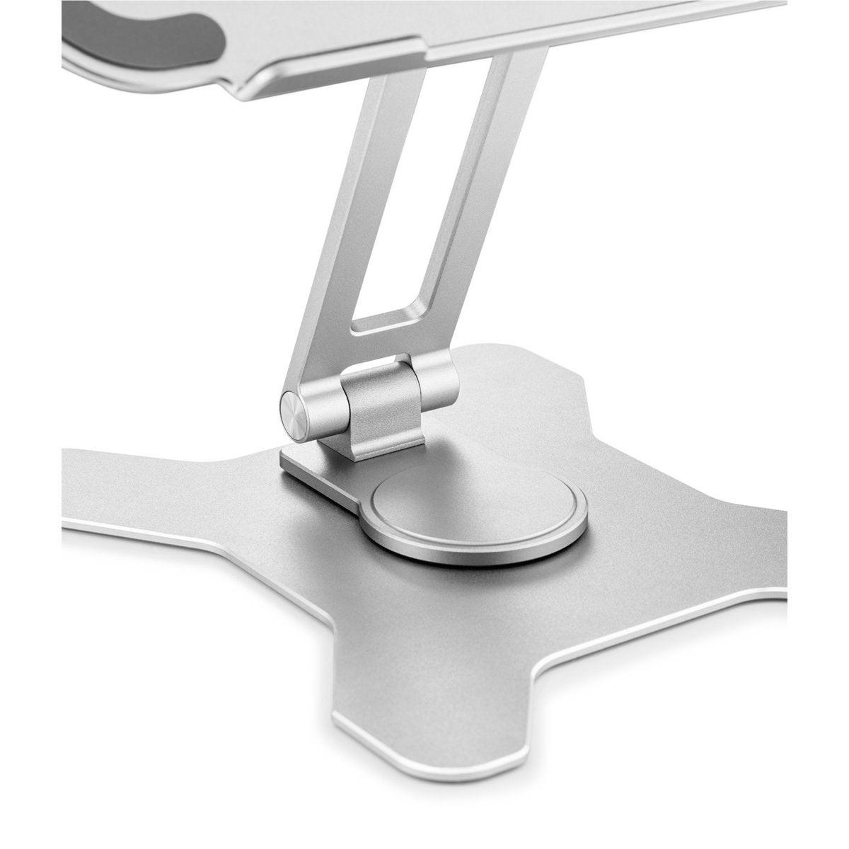 Drehbarer Laptopständer 360° – höhenverstellbarer Aluminium Laptophalter, faltbar & ergonomisch, für 11–16 Zoll Laptops, Grau.