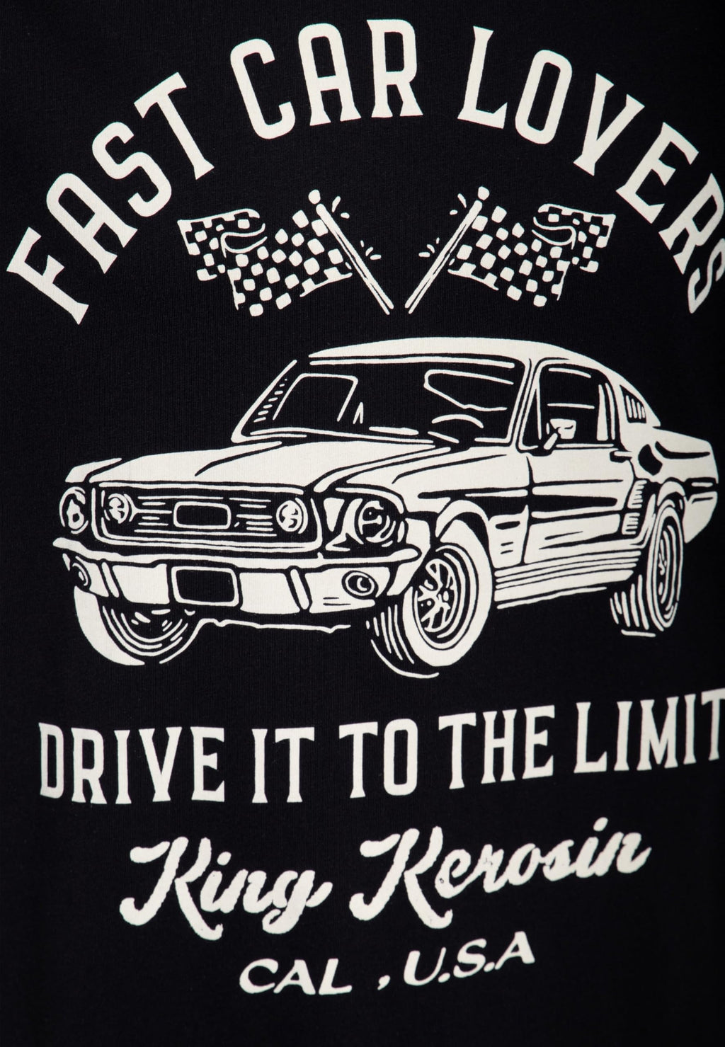 King Kerosin T-Shirt Drive It To The Limit Muscle Car Racing Schwarz S-5XL