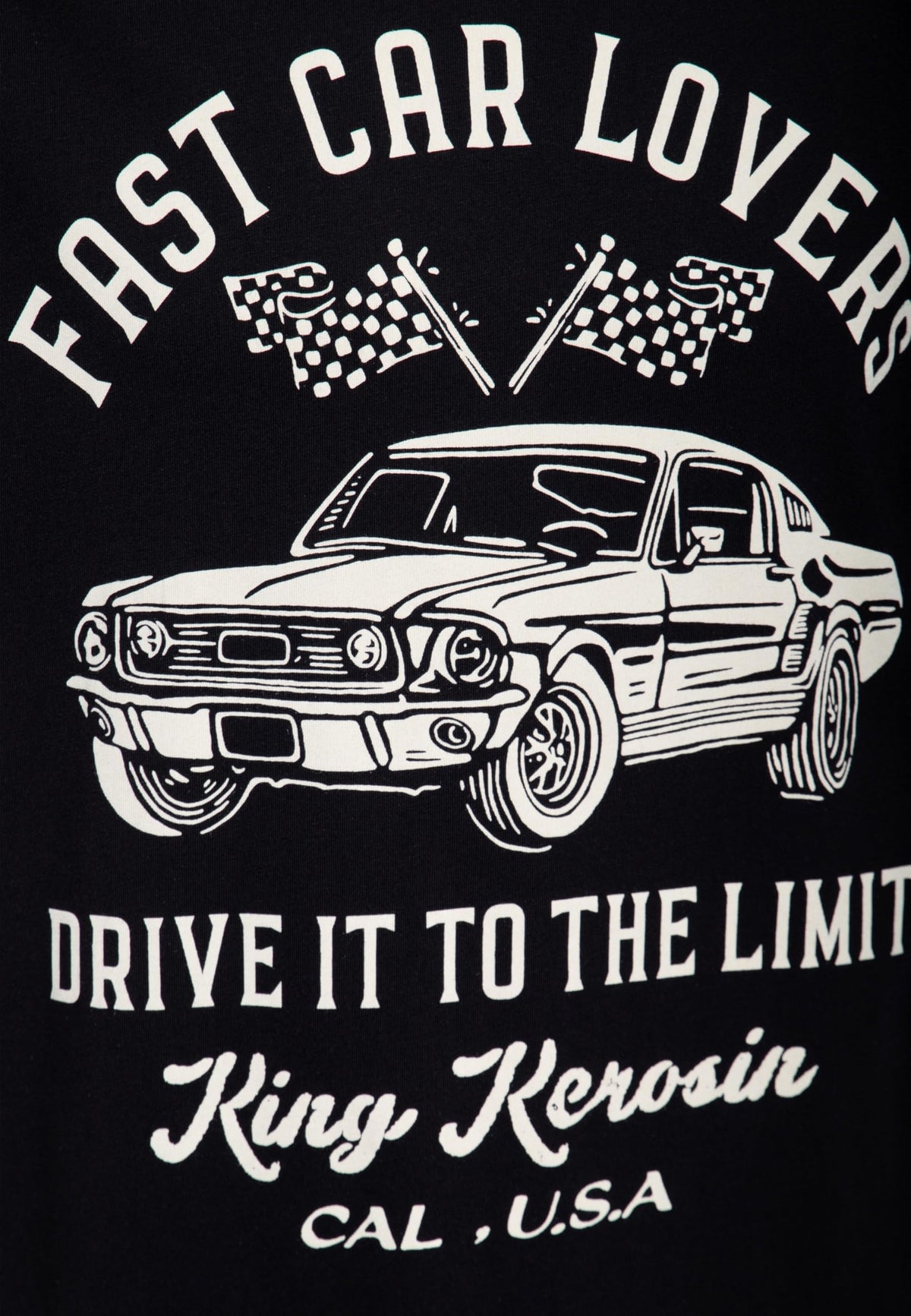 King Kerosin T-Shirt Drive It To The Limit Muscle Car Racing Schwarz S-5XL