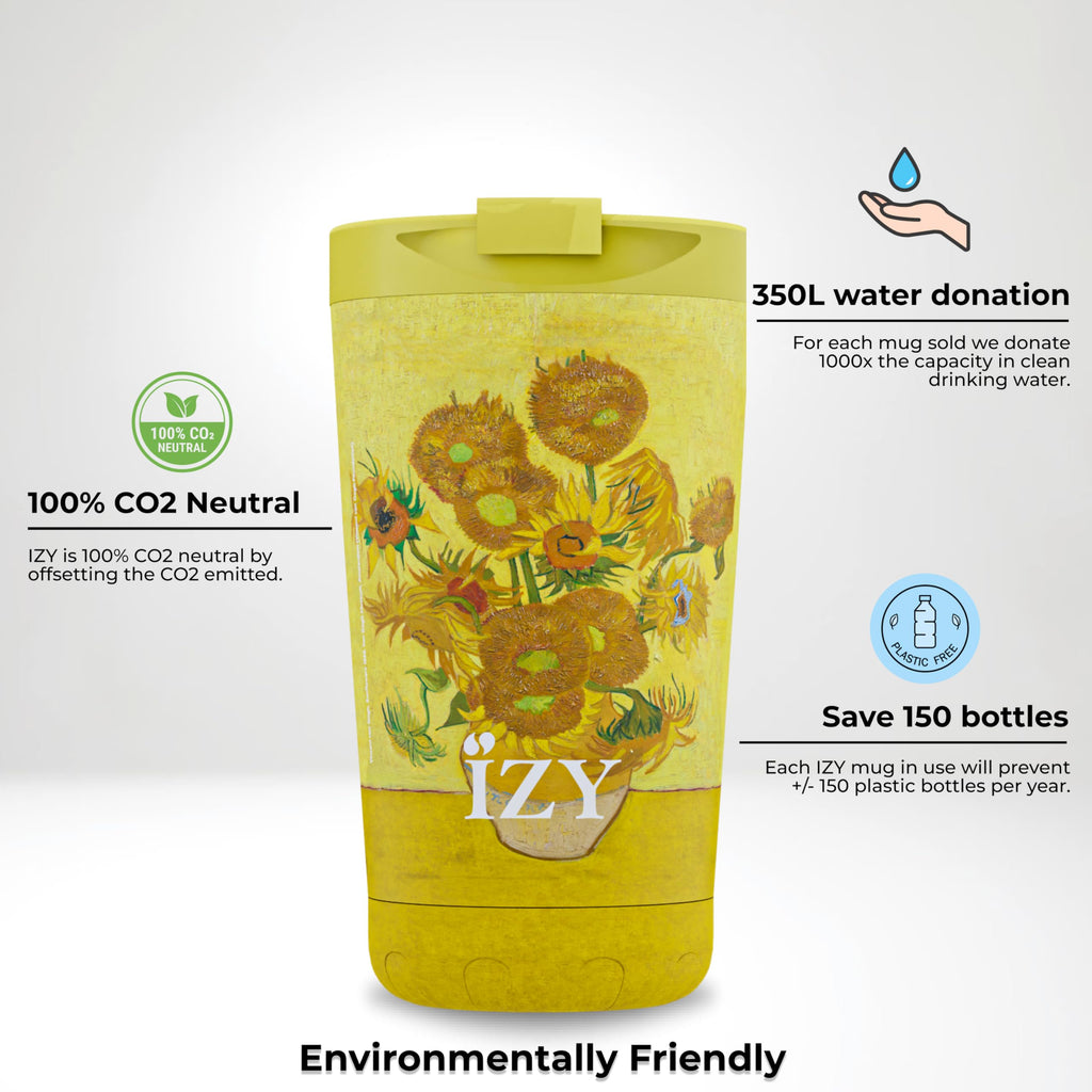 IZY Thermobecher - Kaffeebecher to Go 350ml - Thermoskanne für unterwegs - Becher mit Deckel - Teetasse aus Edelstahl - BPA-frei