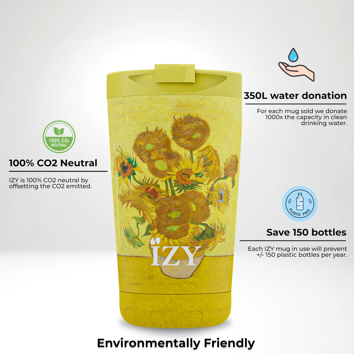 IZY Thermobecher - Kaffeebecher to Go 350ml - Thermoskanne für unterwegs - Becher mit Deckel - Teetasse aus Edelstahl - BPA-frei