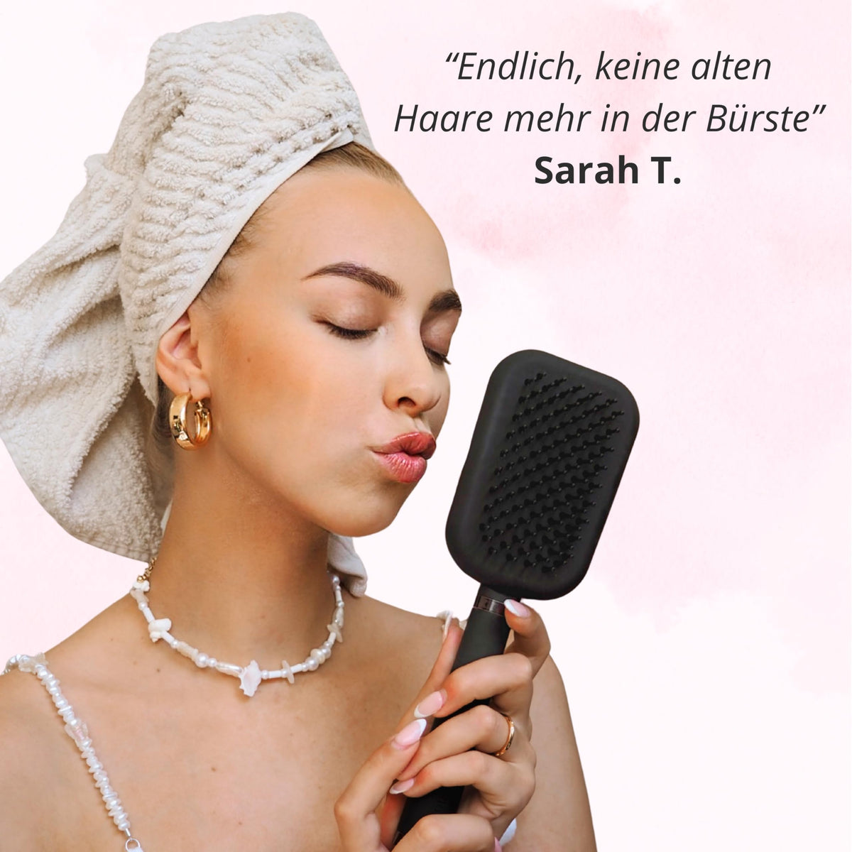 Bellody Haarbürste Selbstreinigend Classic Black Nylonborsten Soft-Touch