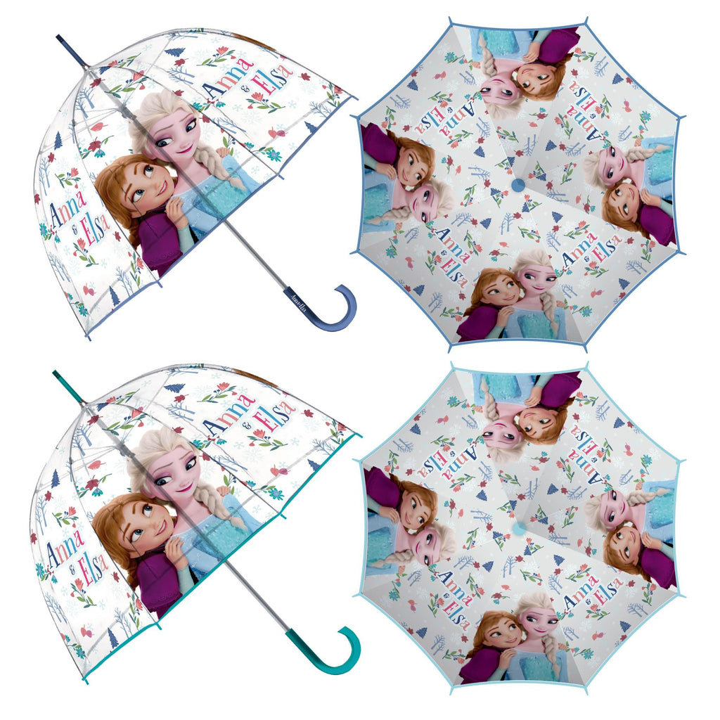 ARDITEX Frozen Kinder Regenschirm Transparent 67 cm Eiskönigin Bubble Schirm